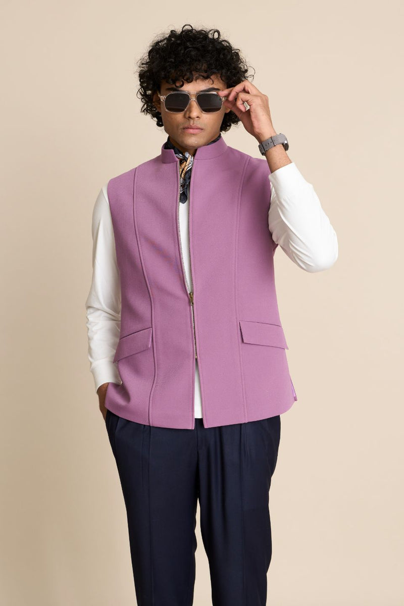 Gargee Designer's LAVENDER ZIPPER DOWN VEST Gargee