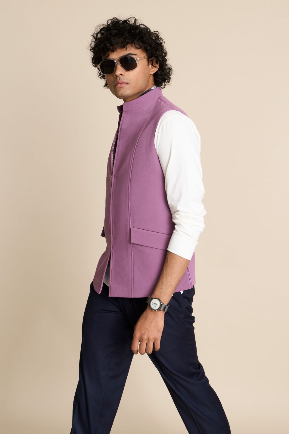 Gargee Designer's LAVENDER ZIPPER DOWN VEST Gargee