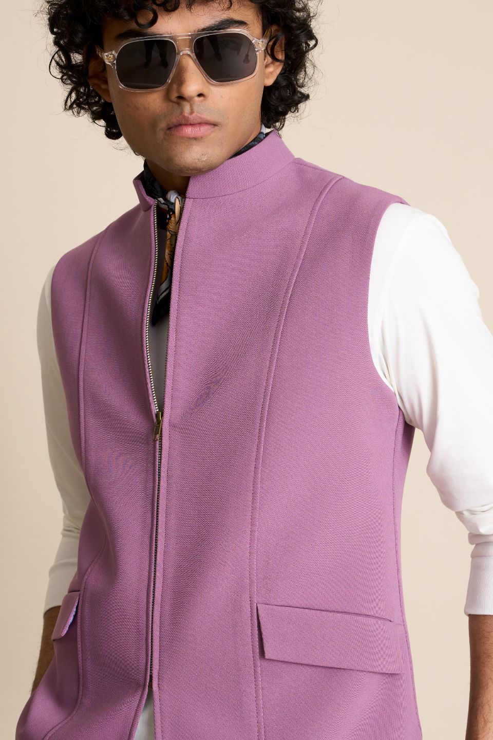 Gargee Designer's LAVENDER ZIPPER DOWN VEST Gargee