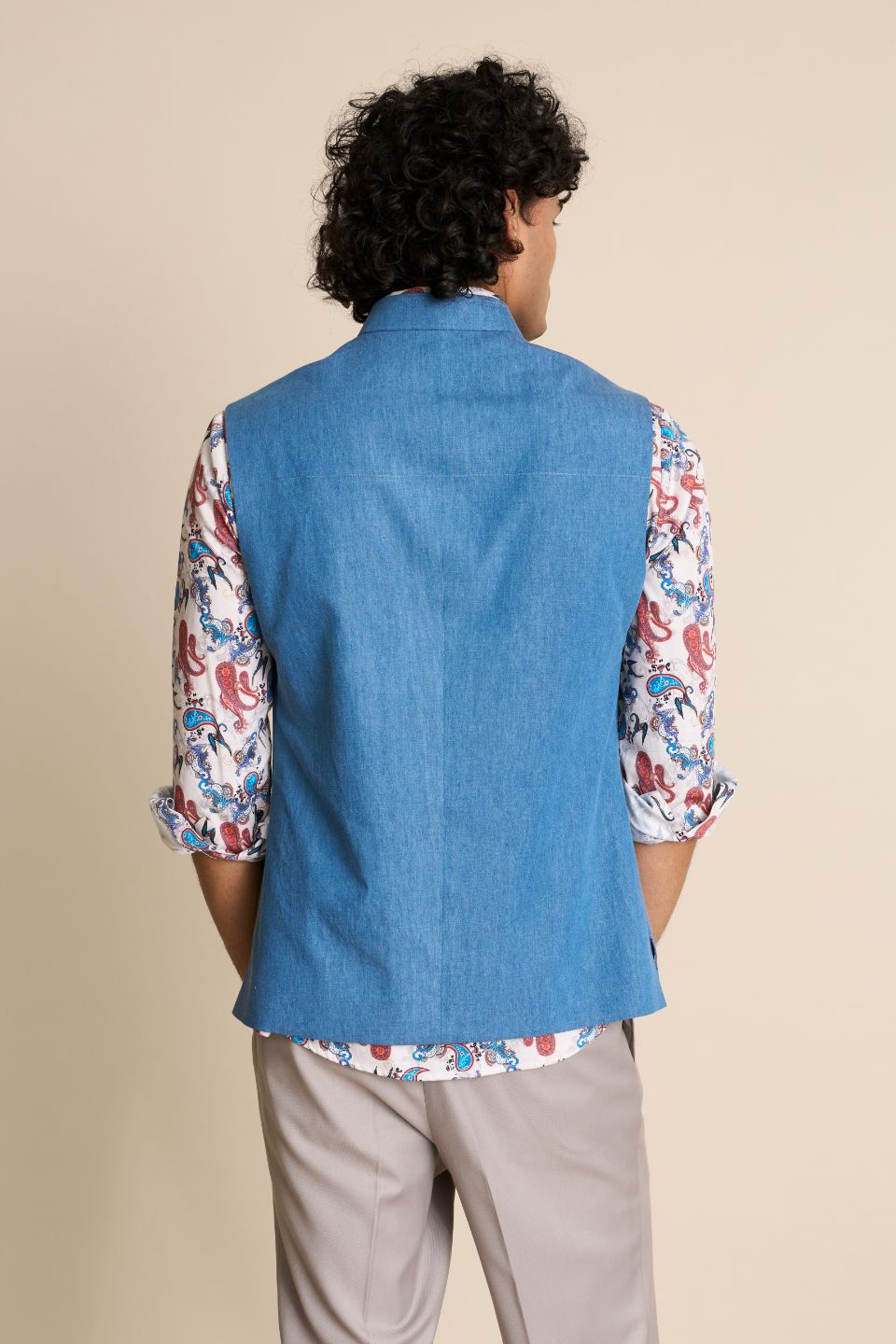 Gargee Designer's DENIM SNAP DOWN VEST Gargee