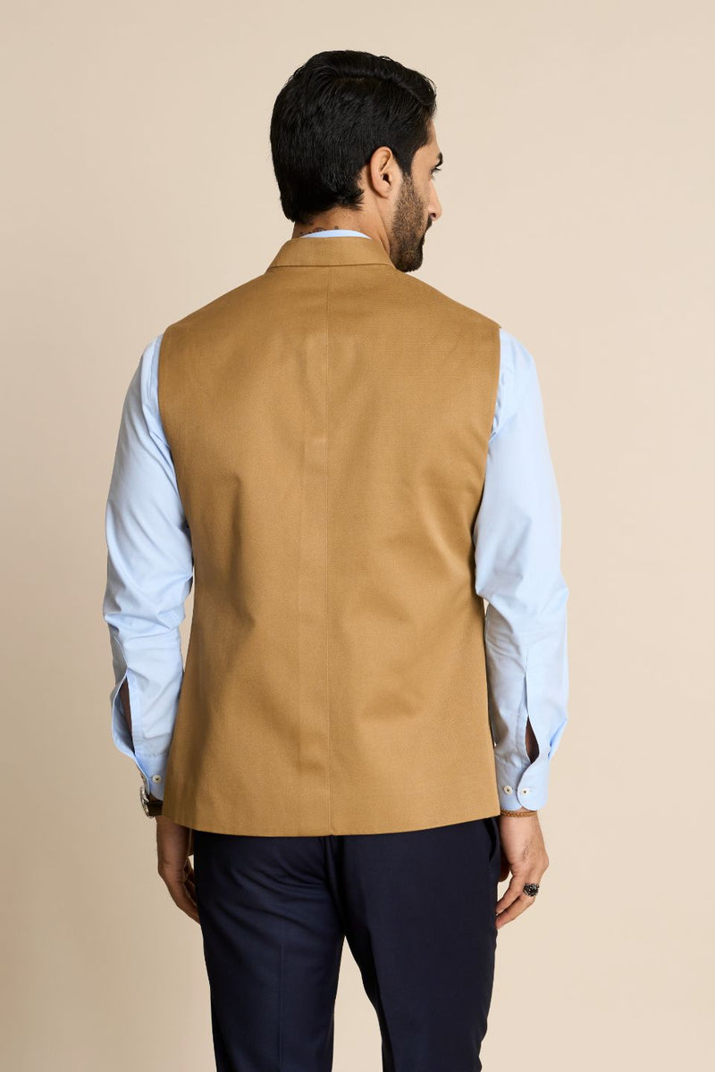 Gargee Designer's BEIGE COTTON ESSENTIAL DOWN VEST Gargee