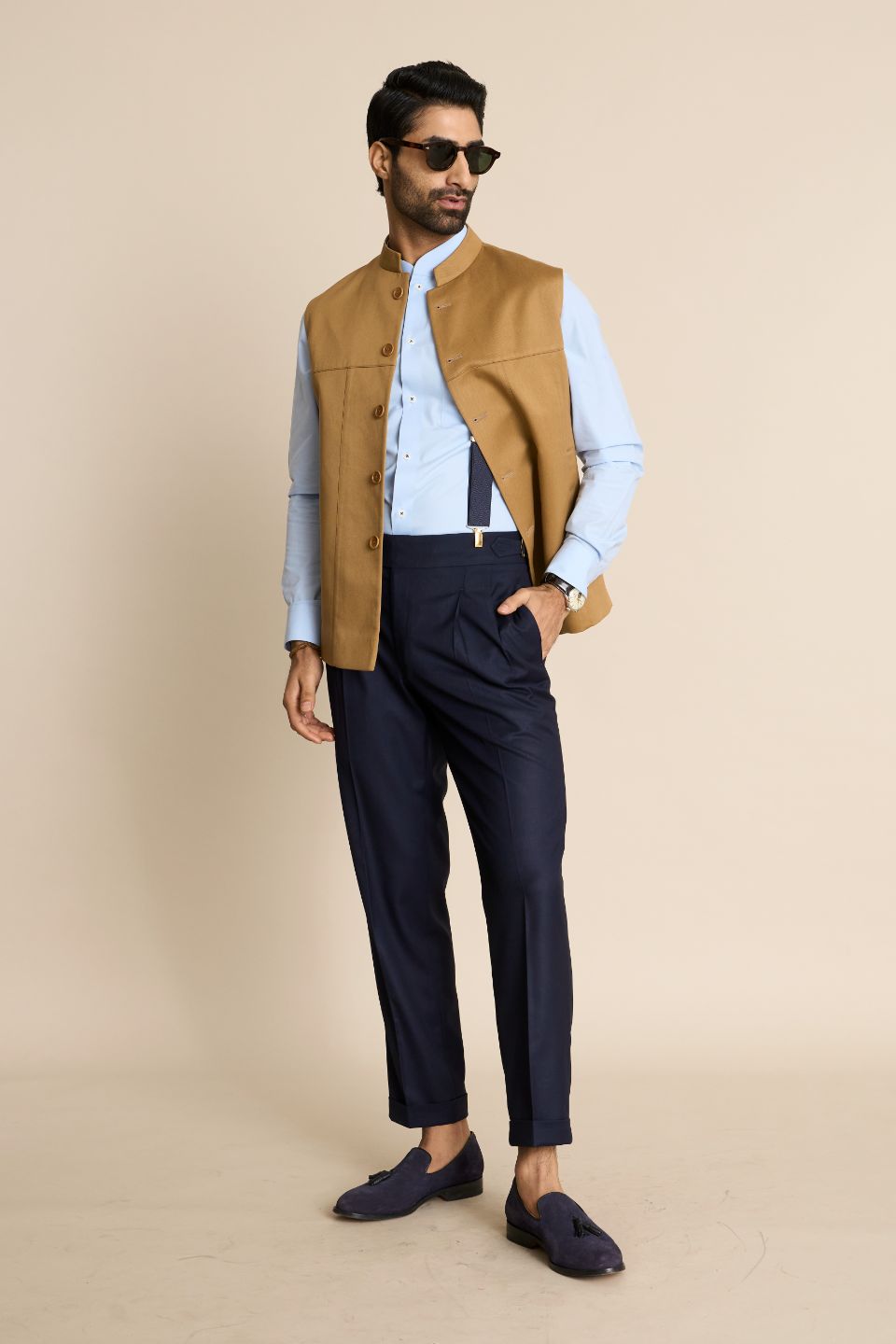 Gargee Designer's BEIGE COTTON ESSENTIAL DOWN VEST Gargee