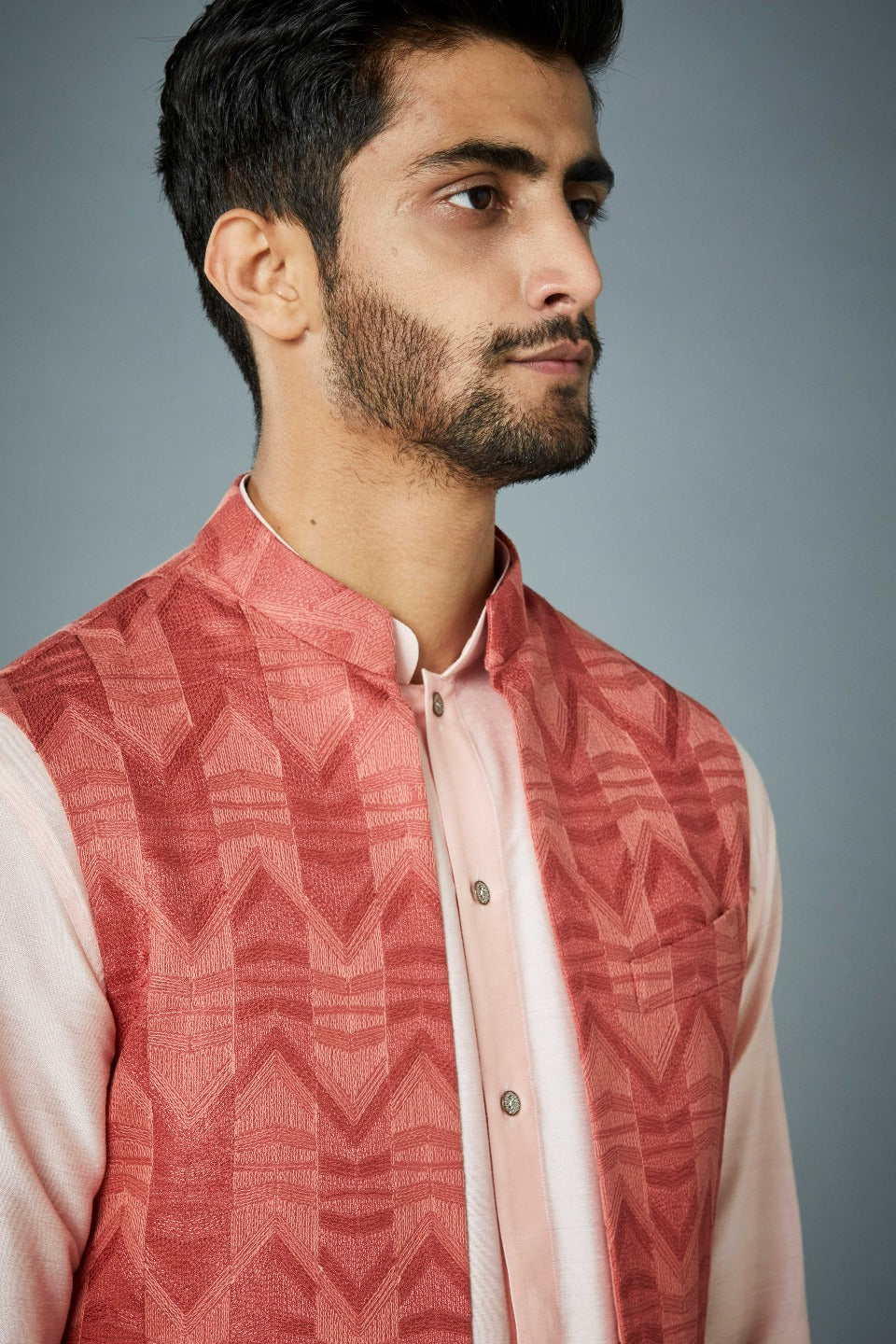 Gargee Designer's CORAL SHADOW TEXTURED Shrug Set Gargee