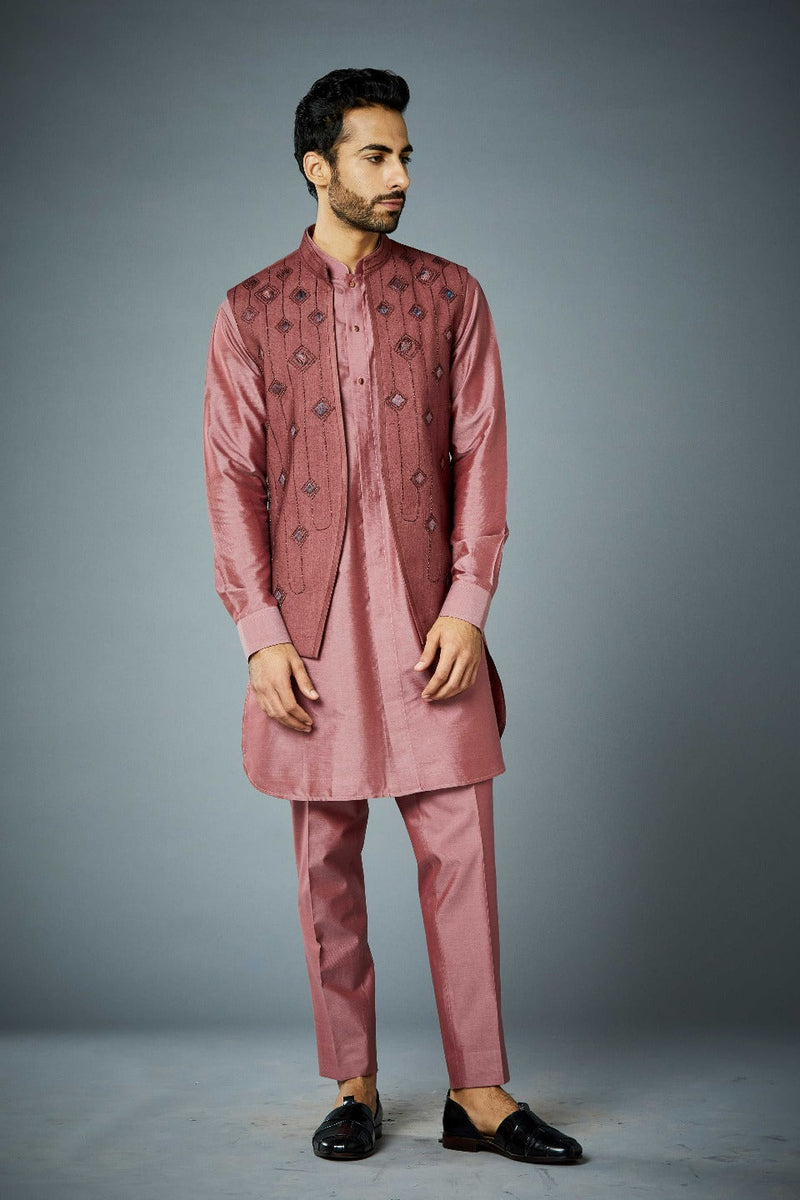 Gargee Designer's CORAL SHELL EMBROIDERED Shrug Set Gargee