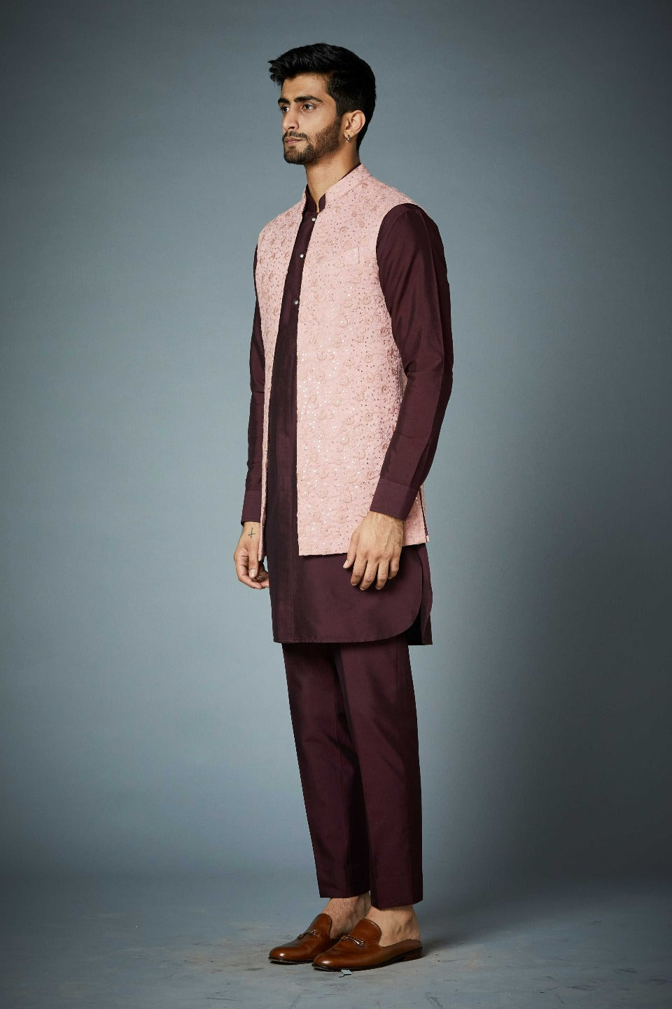 Gargee Designer's PINK SEQUIN EMBROIDERED Shrug Set Gargee