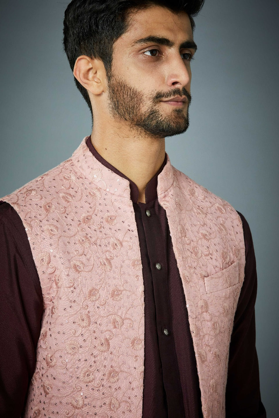 Gargee Designer's PINK SEQUIN EMBROIDERED Shrug Set Gargee