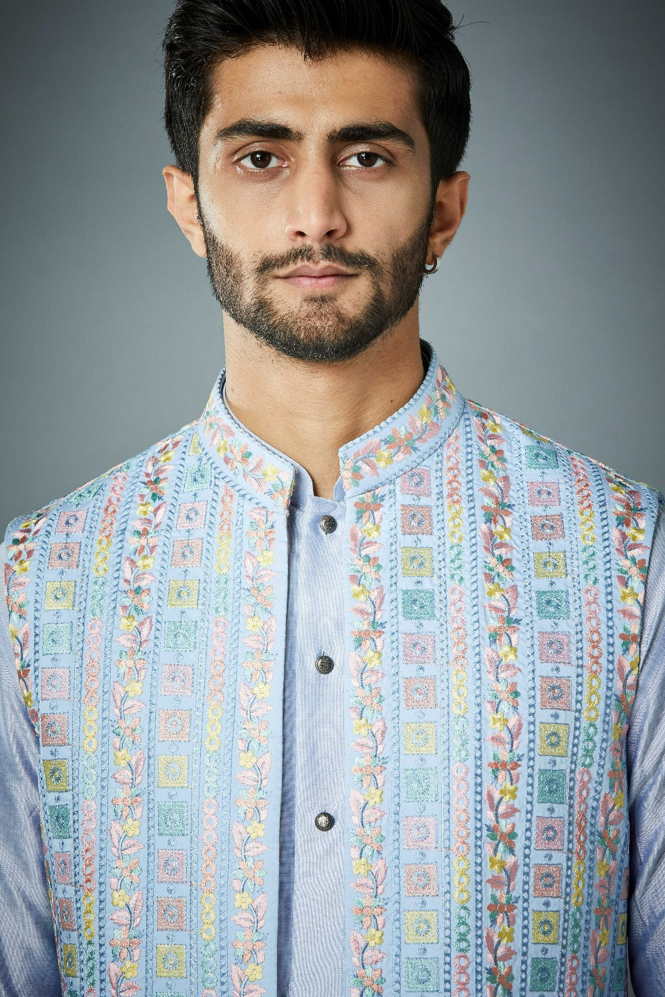 Gargee Designer's MULTCOLOR VERTICAL GARDEN Shrug Set Gargee