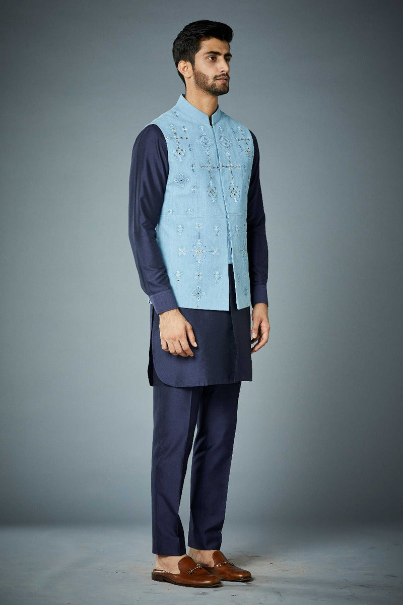 Gargee Designer's JEAN AZTEC EMBROIDERED BUNDI SET Gargee