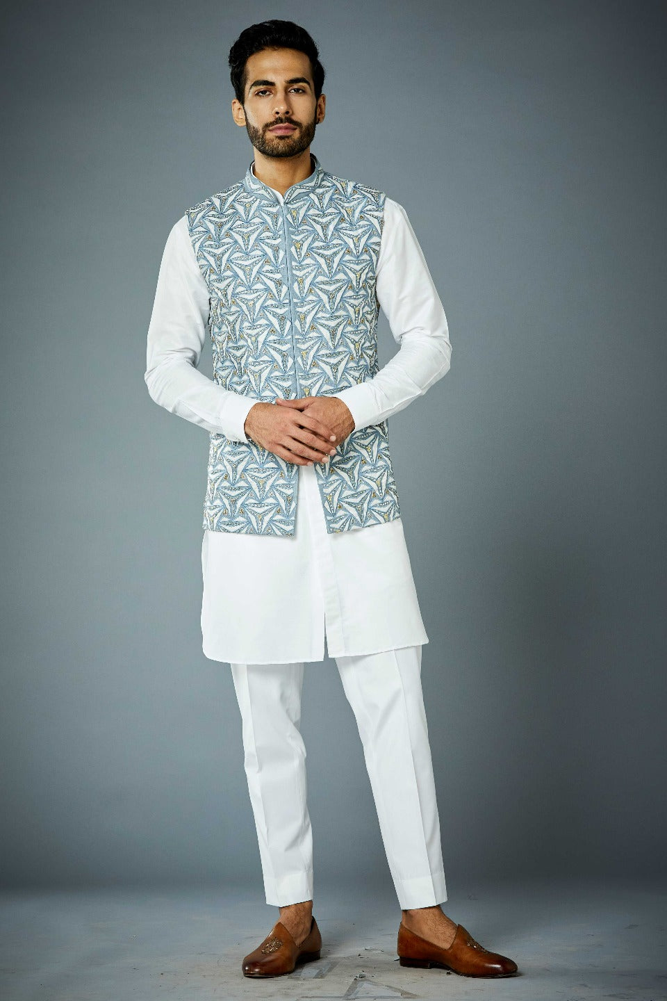 Gargee Designer's SKY TRILOGY APPLIQUE BUNDI SET Gargee