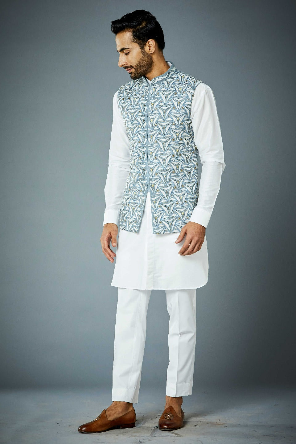 Gargee Designer's SKY TRILOGY APPLIQUE BUNDI SET Gargee