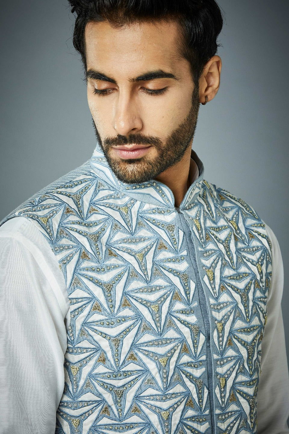 Gargee Designer's SKY TRILOGY APPLIQUE BUNDI SET Gargee