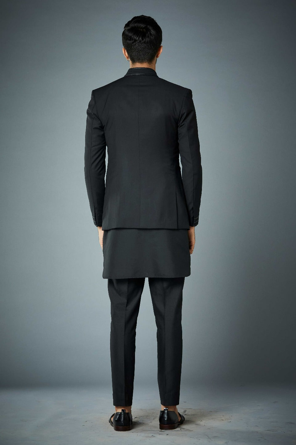 Gargee Designer's BLACK COLLATERAL TAPE JODHPURI SET Gargee