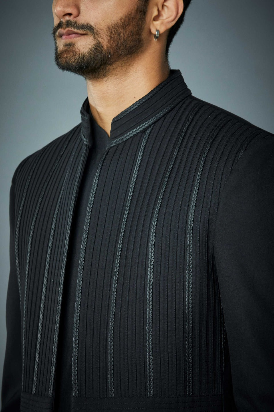Gargee Designer's BLACK COLLATERAL TAPE JODHPURI SET Gargee