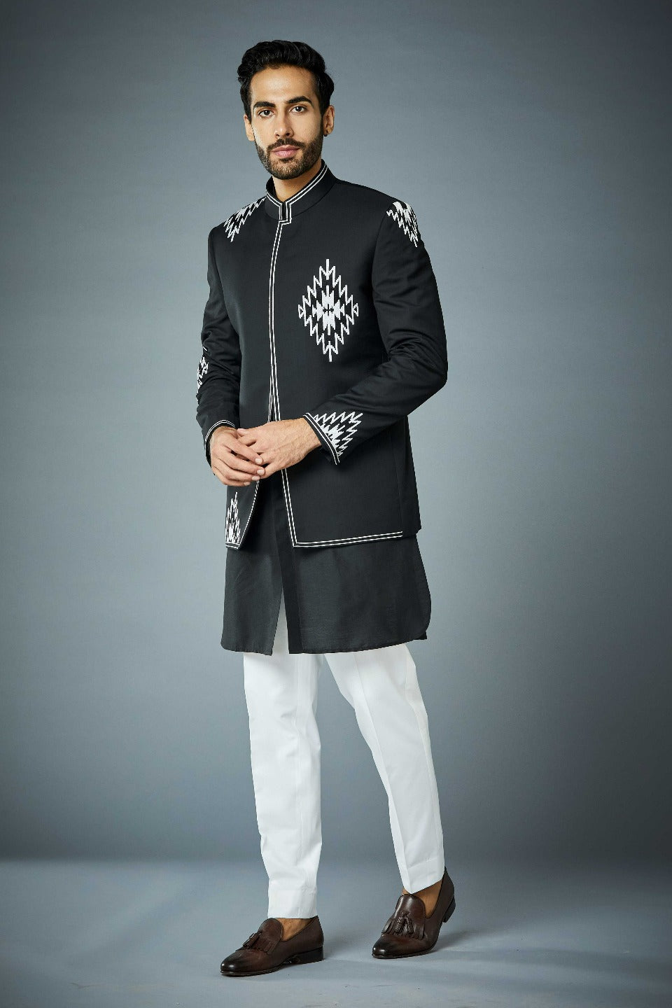 Gargee Designer's BLACK EGYPT JODHPURI SET Gargee