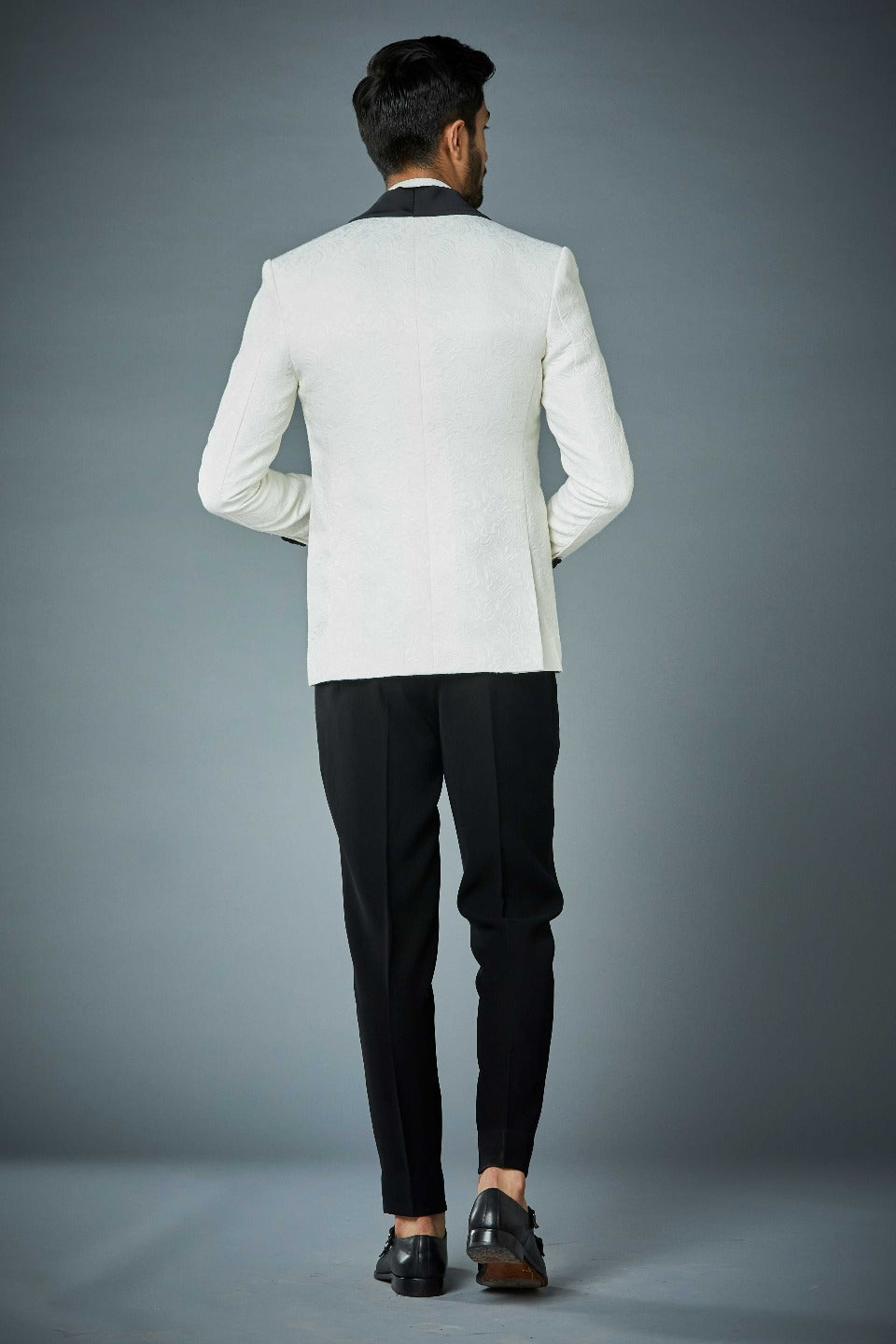 Gargee Designer's WHITE VINTAGE EMBOSSED TUXEDO SET Gargee