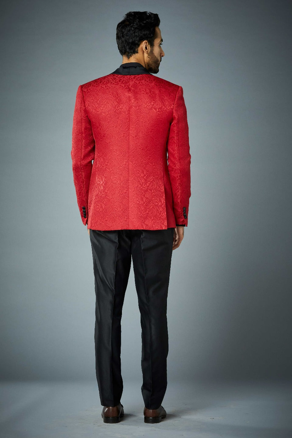 Gargee Designer's RED VALIANT EMBOSSED TUXEDO SET Gargee