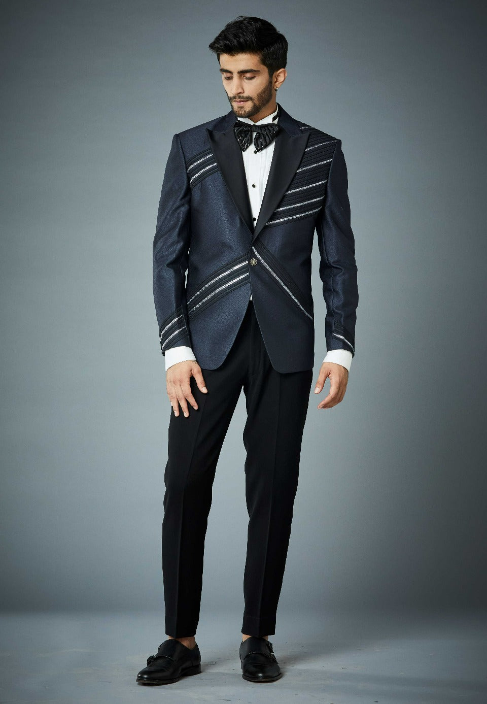 Gargee Designer's GREY FLASH TUXEDO SET Gargee