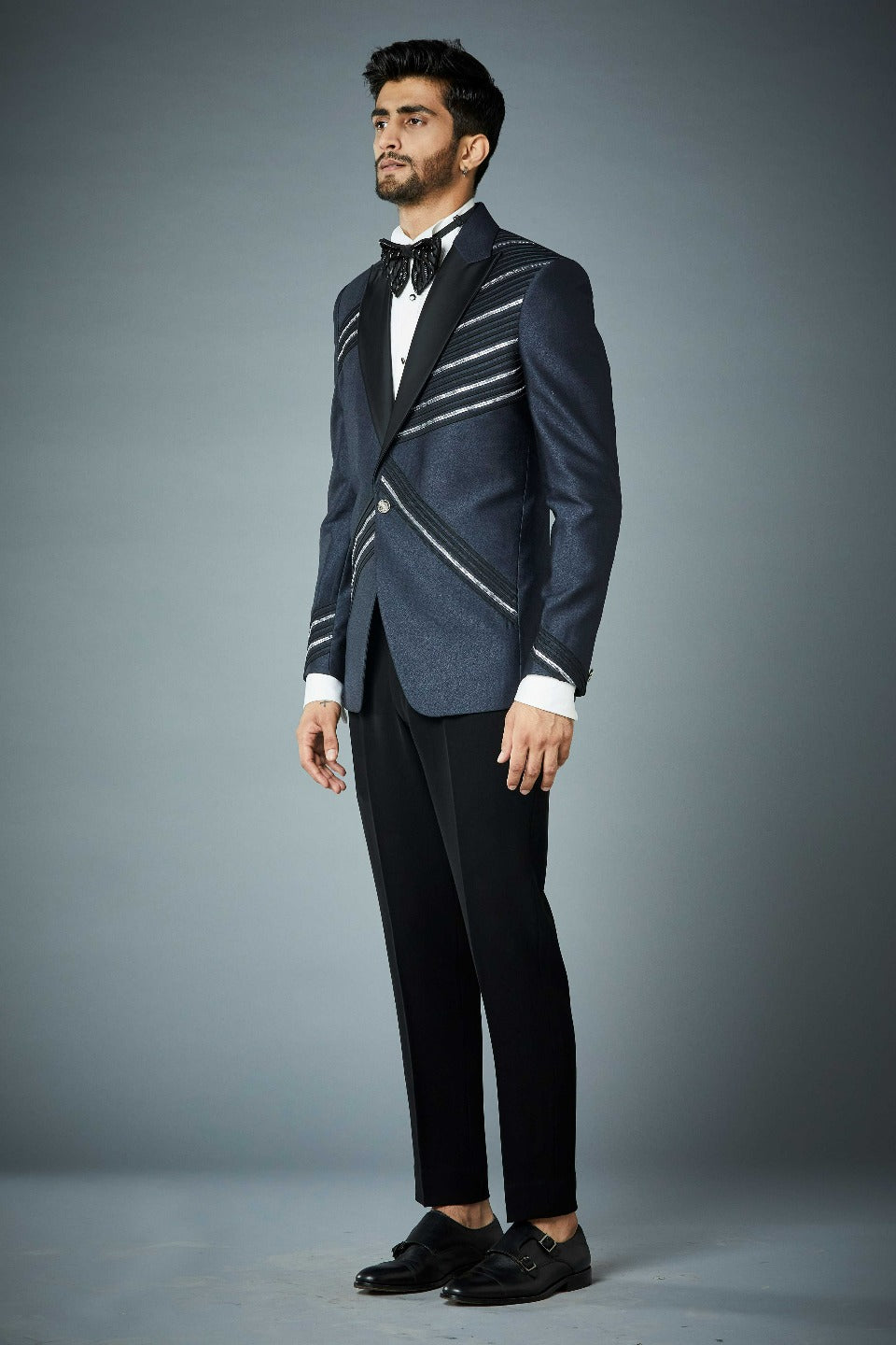 Gargee Designer's GREY FLASH TUXEDO SET Gargee