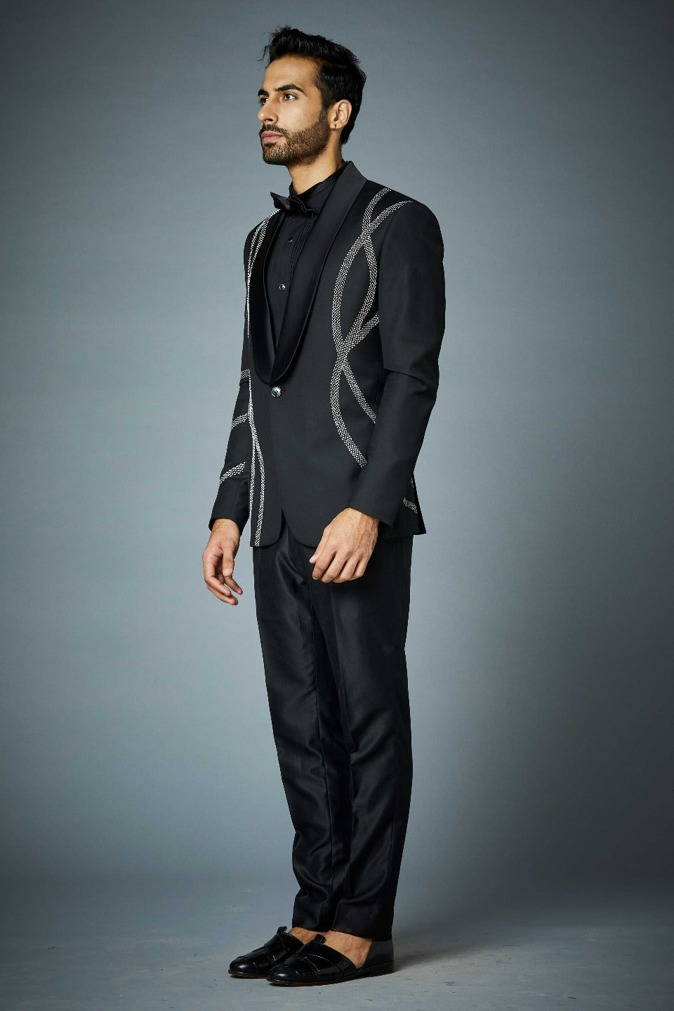 Gargee Designer's BLACK WAVE TUXEDO SET Gargee