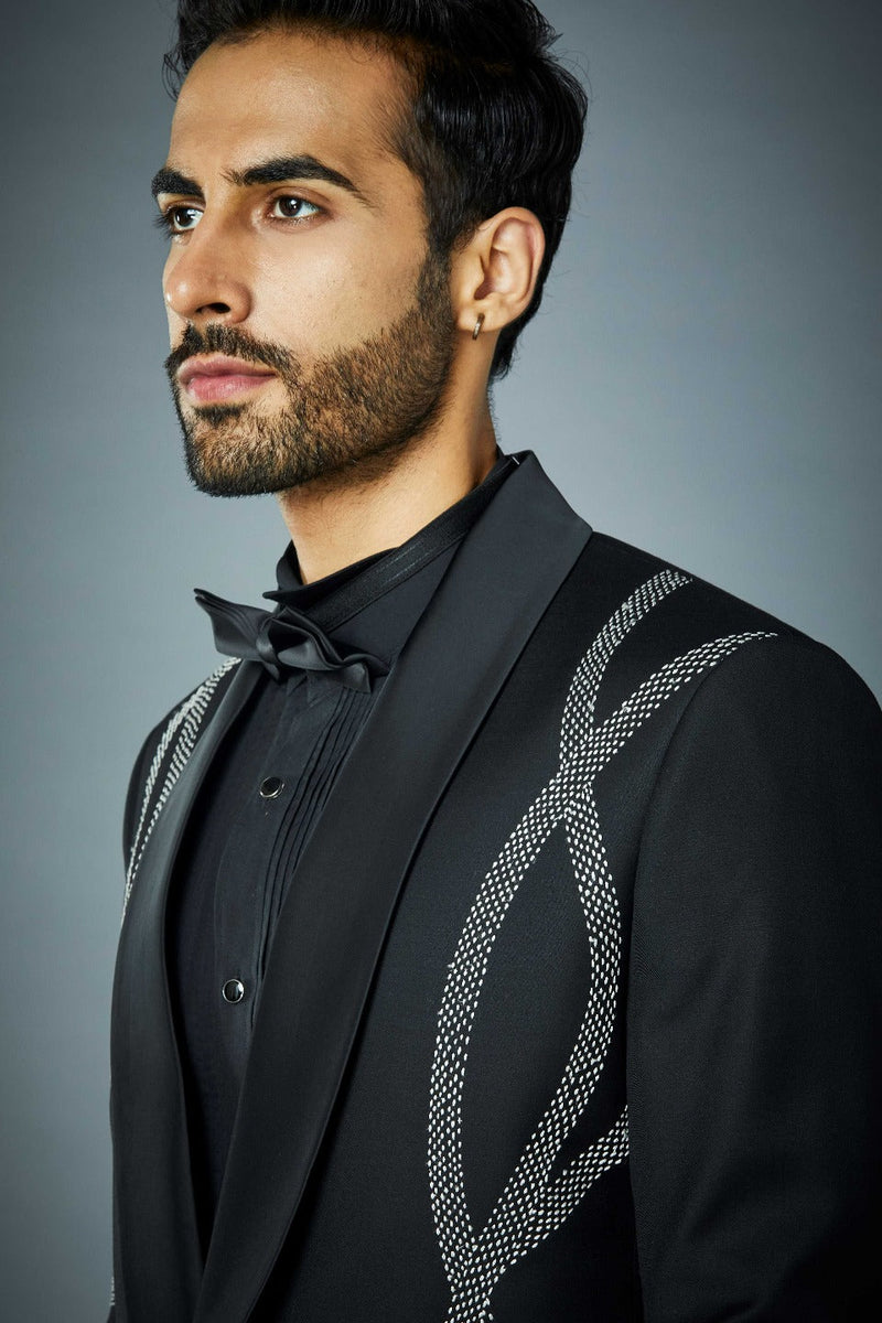 Gargee Designer's BLACK WAVE TUXEDO SET Gargee