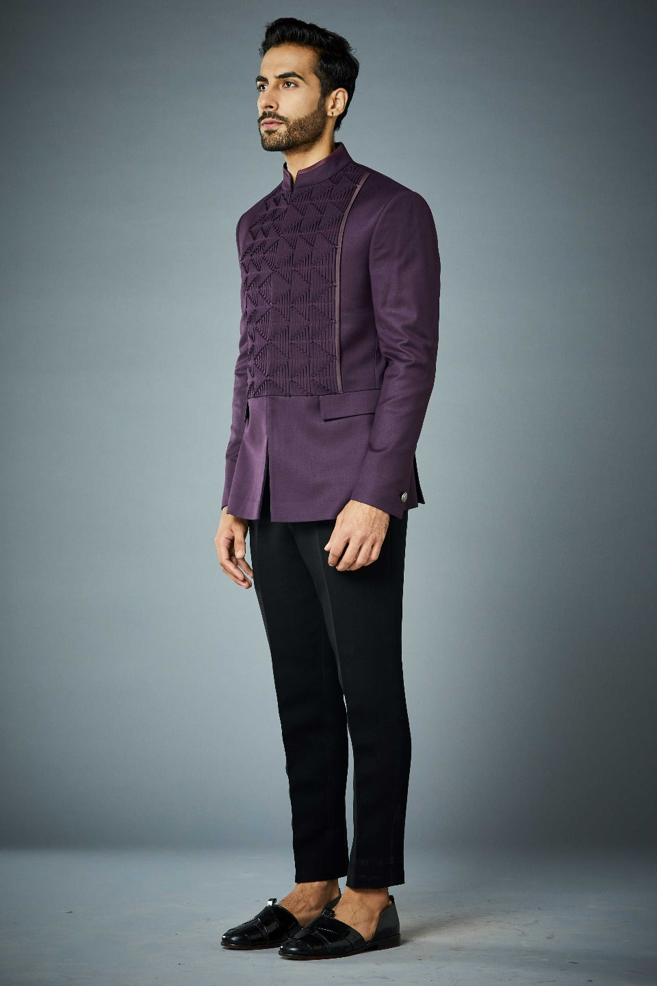 VIOLET PINTUCKS JODHPURI SET Gargee