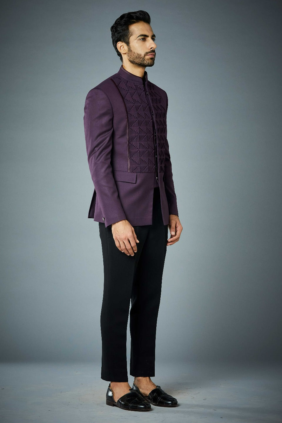 VIOLET PINTUCKS JODHPURI SET Gargee