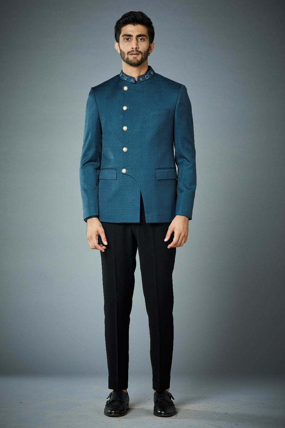 Gargee Designer's AZURE ASYMMETRIC JODHPURI SET Gargee