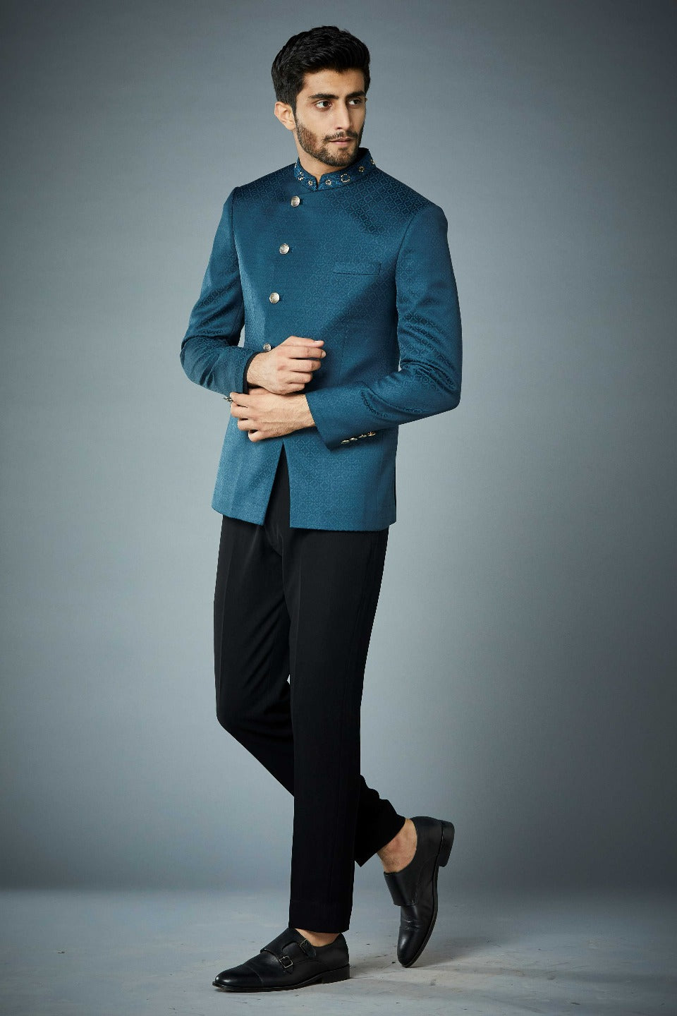 Gargee Designer's AZURE ASYMMETRIC JODHPURI SET Gargee