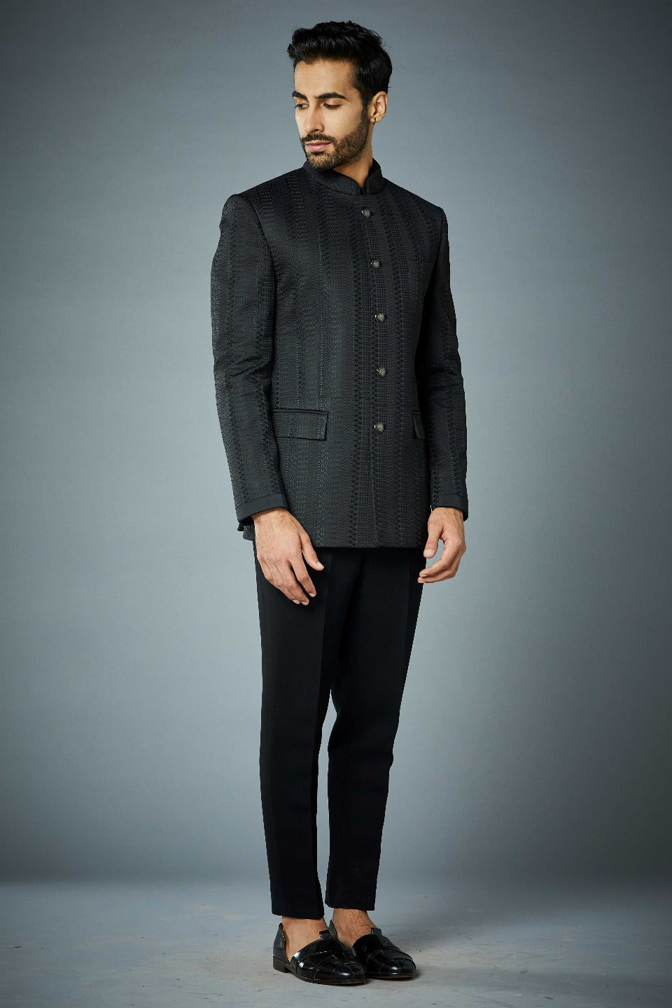 Gargee Designer's BLACK EMBROIDERED JODHPURI SET Gargee