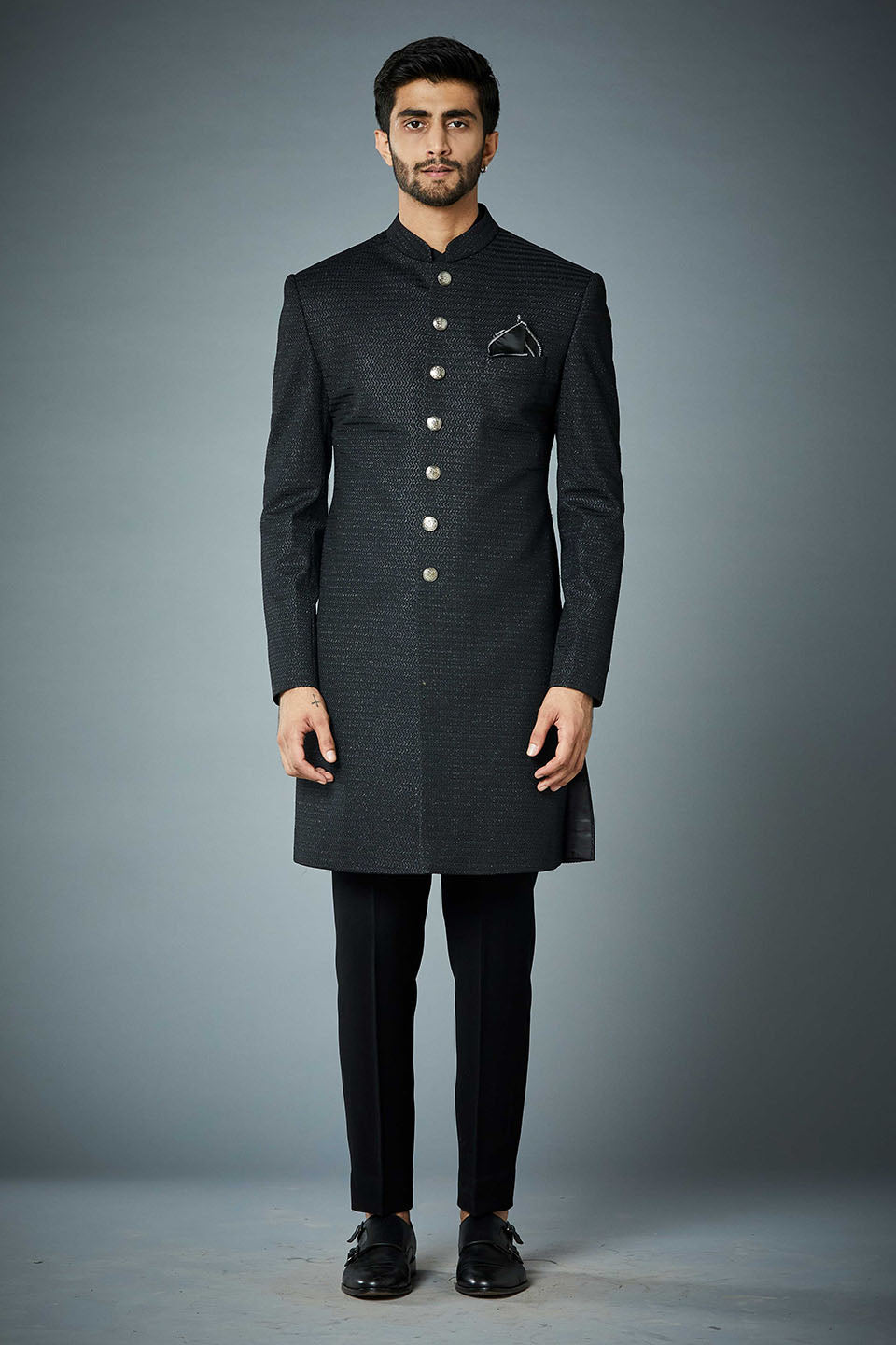 Gargee Designer's BLACK TEXTURED INDO SET Gargee Designer