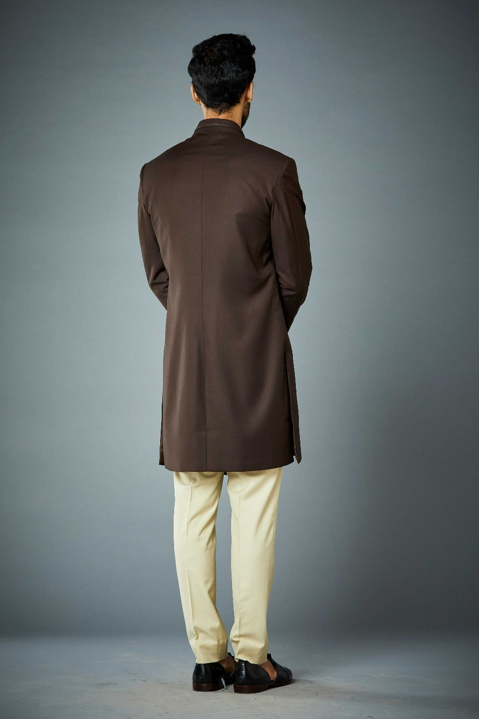 Gargee Designer's BROWN EMBROIDERED ASYMETRIC INDO SET Gargee Designer