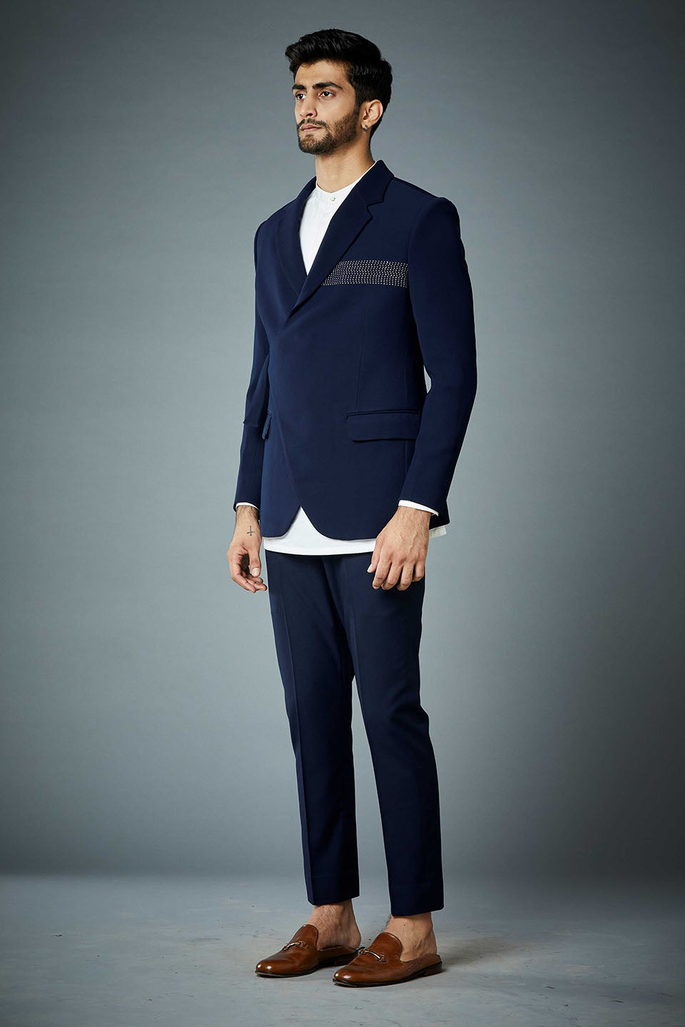 Gargee Designer's NAVY WRAP TUXEDO SET Gargee