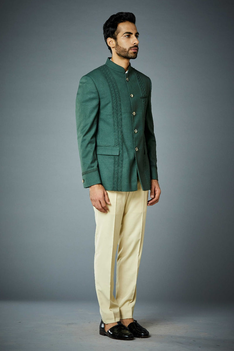 Gargee Designer's GREEN PINTUCK JODHPURI SET Gargee