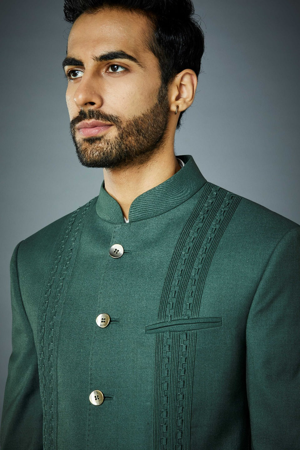 Gargee Designer's GREEN PINTUCK JODHPURI SET Gargee