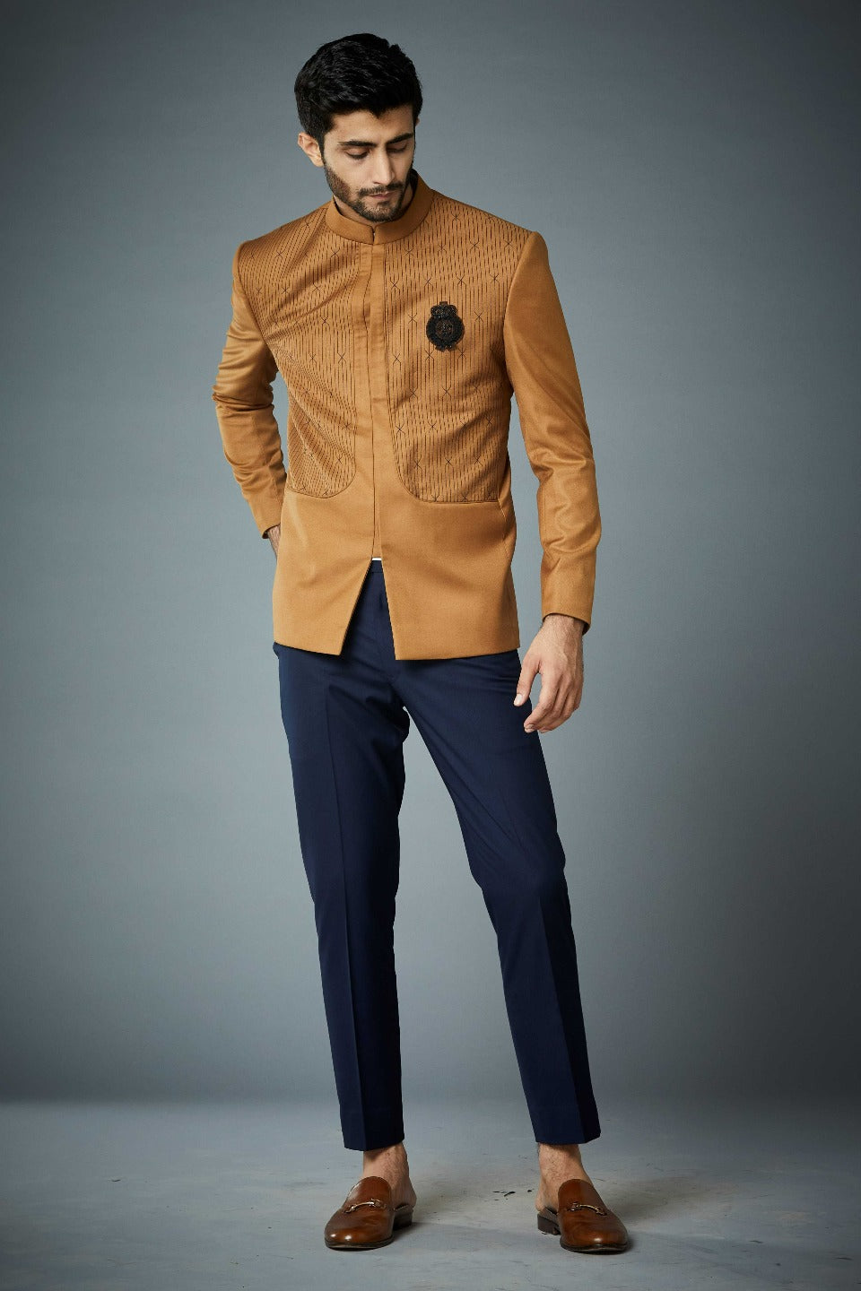 Gargee Designer's MUSTARD DEFENCE JODHPURI SET Gargee