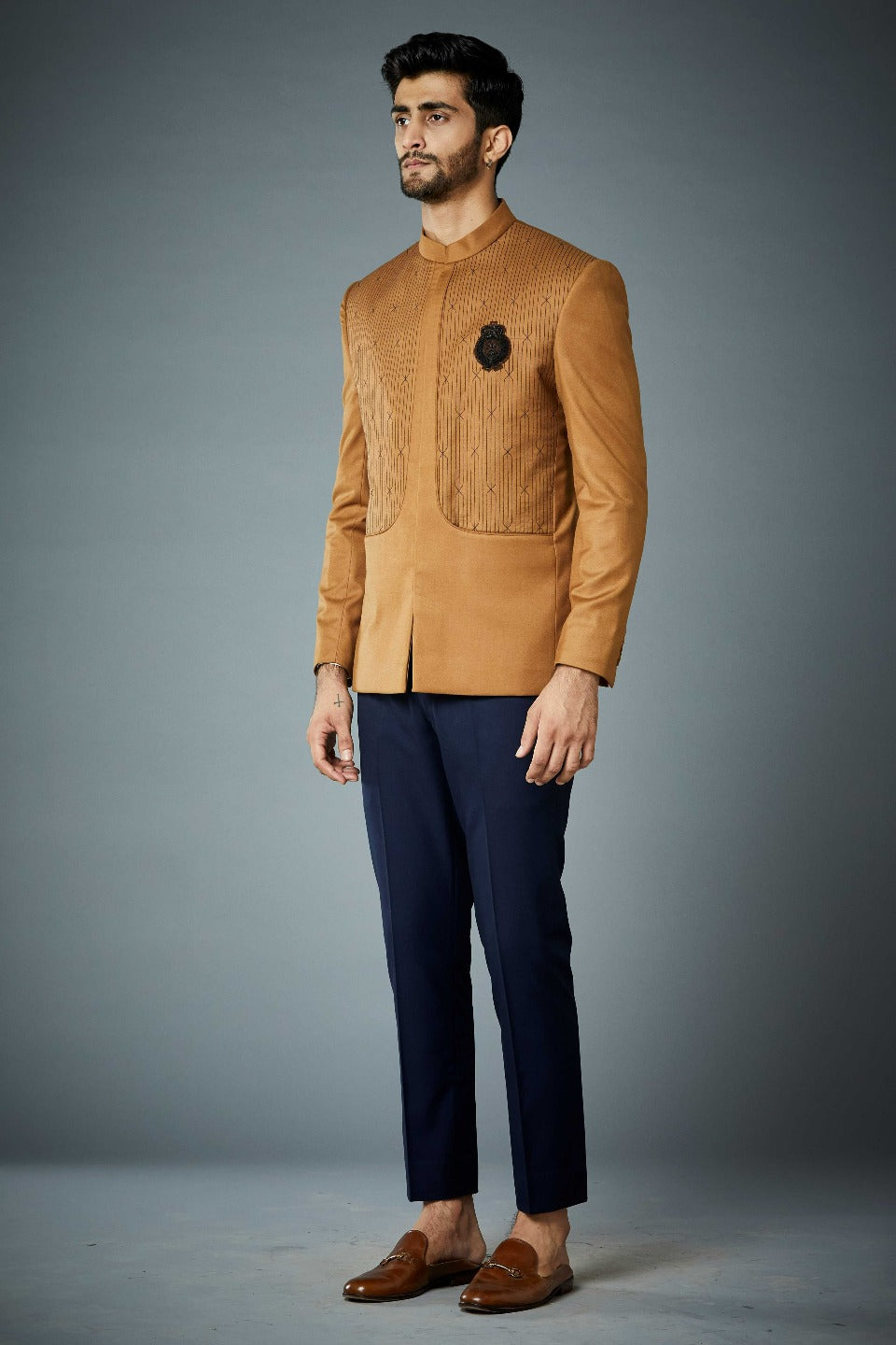 Gargee Designer's MUSTARD DEFENCE JODHPURI SET Gargee