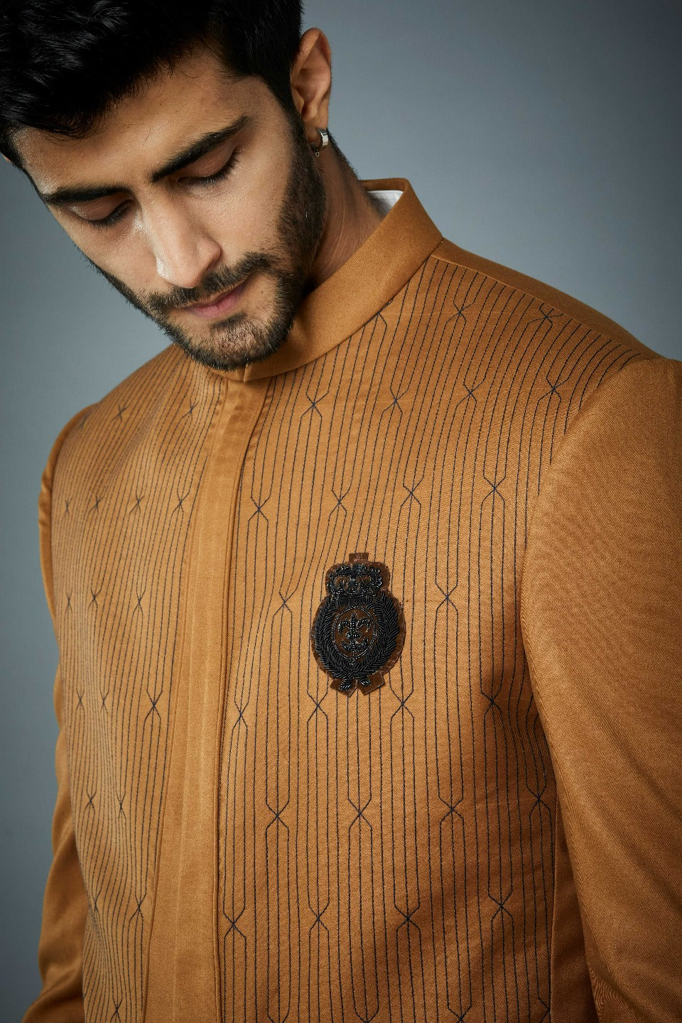 Gargee Designer's MUSTARD DEFENCE JODHPURI SET Gargee
