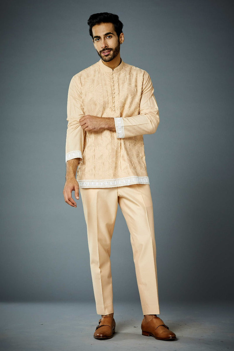 IVORY LACEWORK 21ST CENTURY JODHPURI SET Gargee