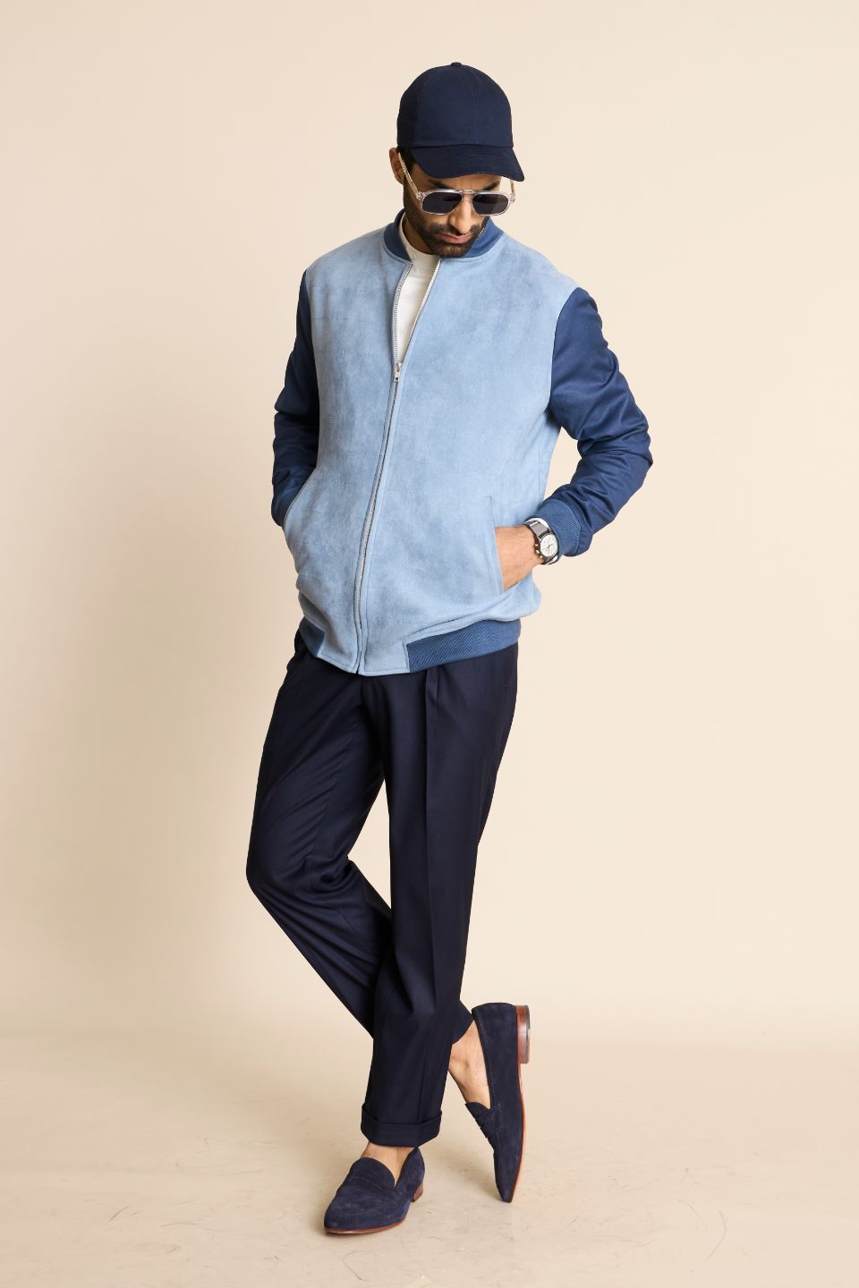 Gargee Designer's SKY SUEDE BOMBER JACKET Gargee