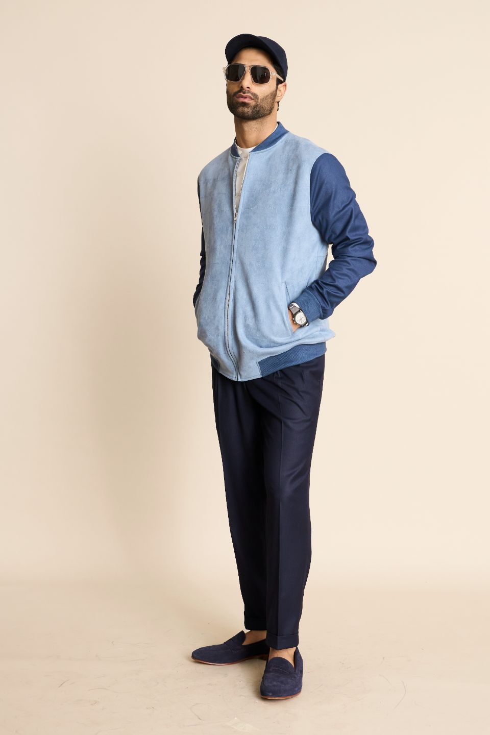 Gargee Designer's SKY SUEDE BOMBER JACKET Gargee