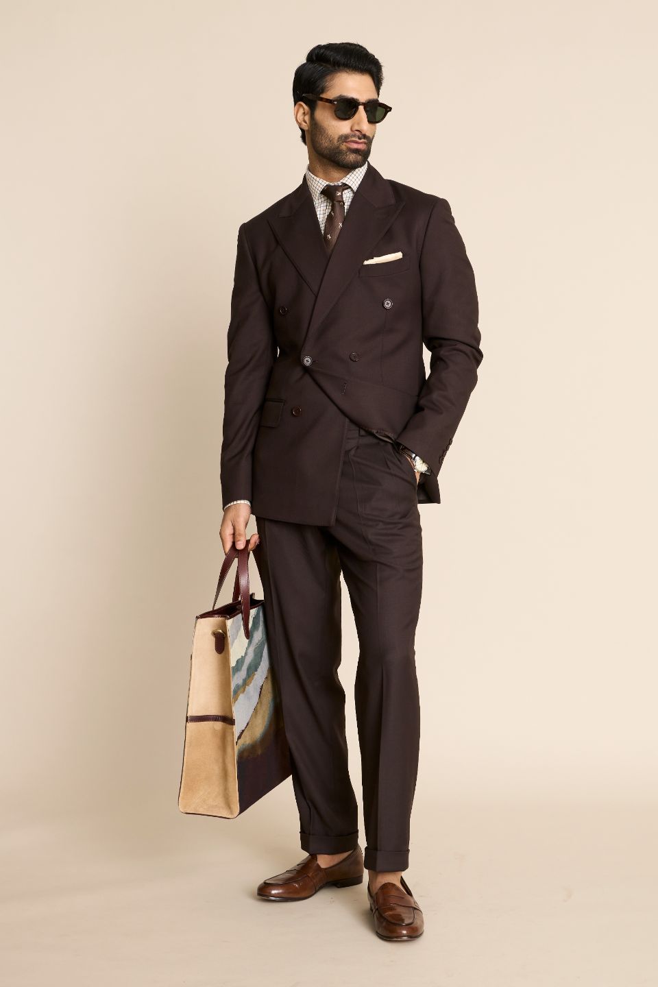Gargee Designer's BROWN CLASSIC DOUBLE BREASTED SUIT Gargee
