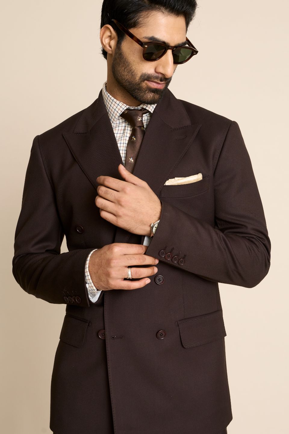 Gargee Designer's BROWN CLASSIC DOUBLE BREASTED SUIT Gargee