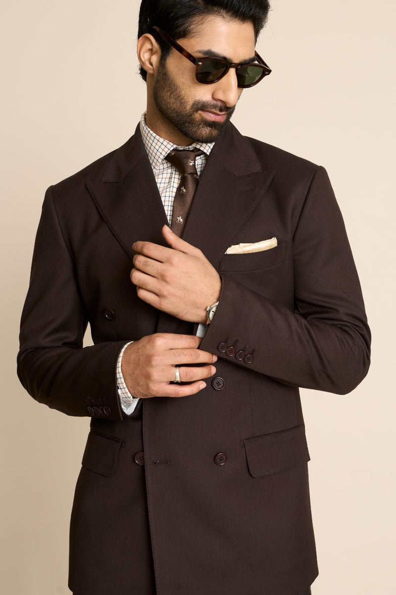 BROWN CLASSIC DOUBLE BREASTED SUIT