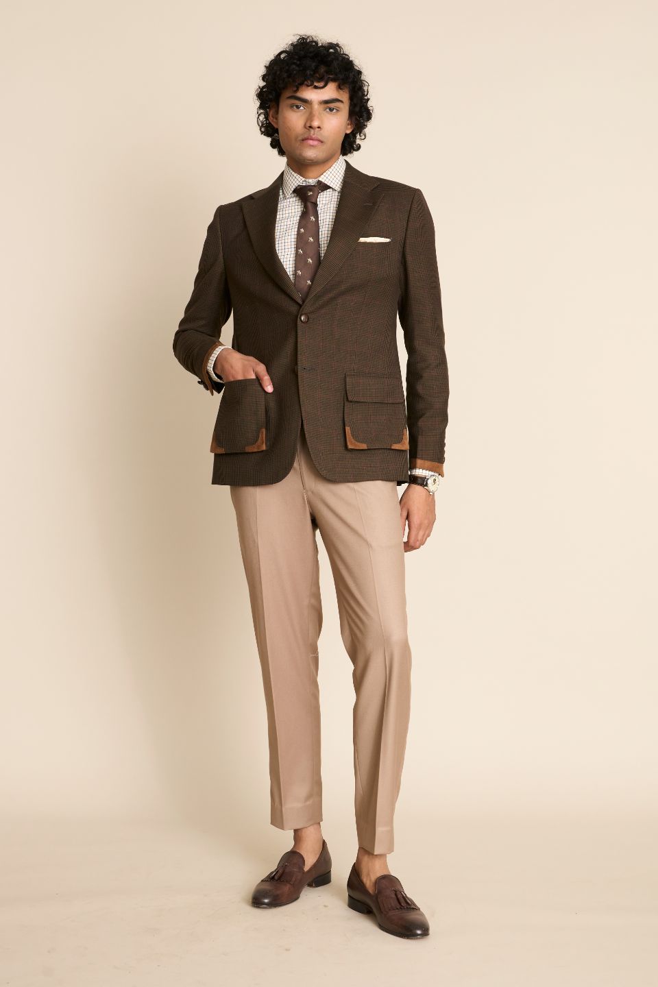 Gargee Designer's BROWN CHECK VINTAGE BLAZER Gargee