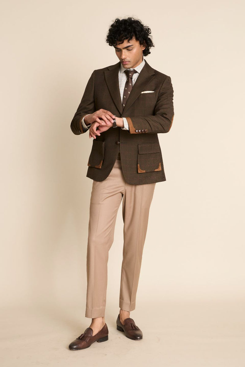 Gargee Designer's BROWN CHECK VINTAGE BLAZER Gargee
