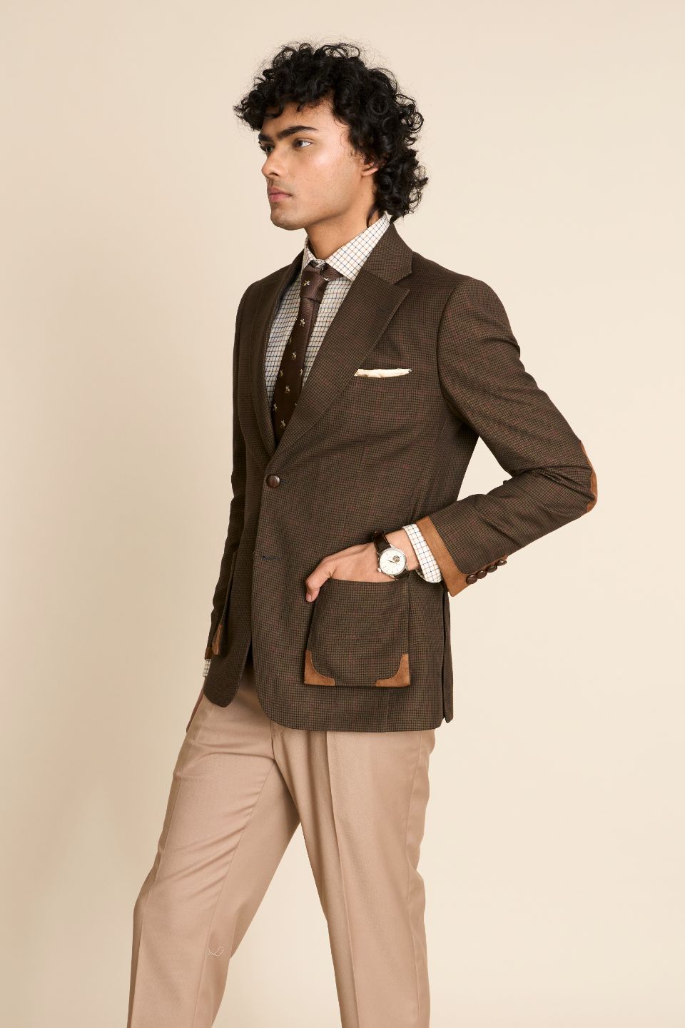 Gargee Designer's BROWN CHECK VINTAGE BLAZER Gargee