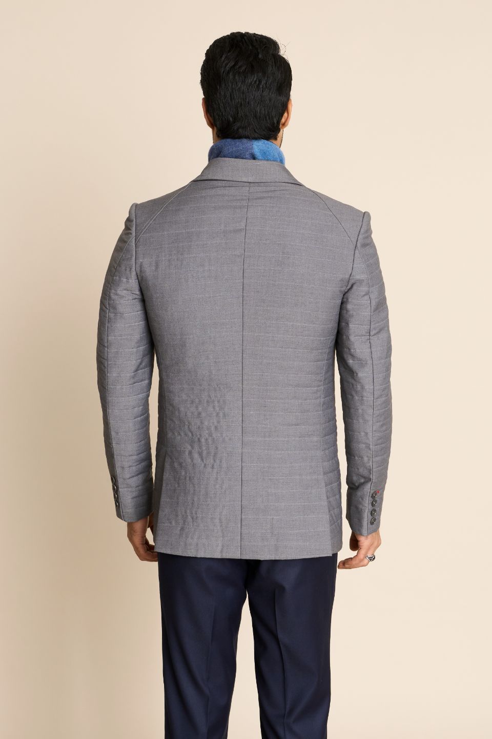 Gargee Designer's GREY QUILTED 2 BUTTON BLAZER Gargee