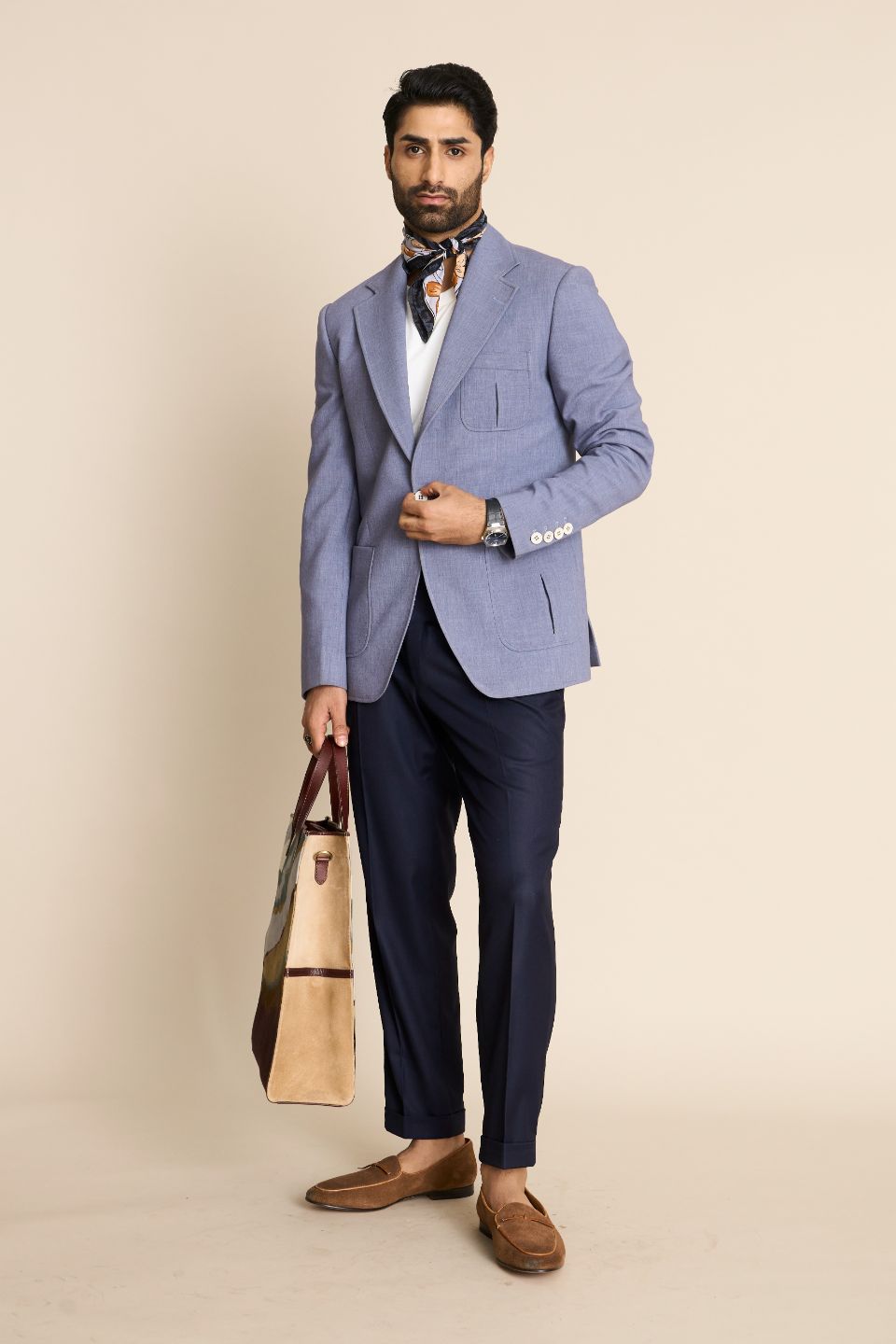 Gargee Designer's BLUE KNIT BLAZER Gargee