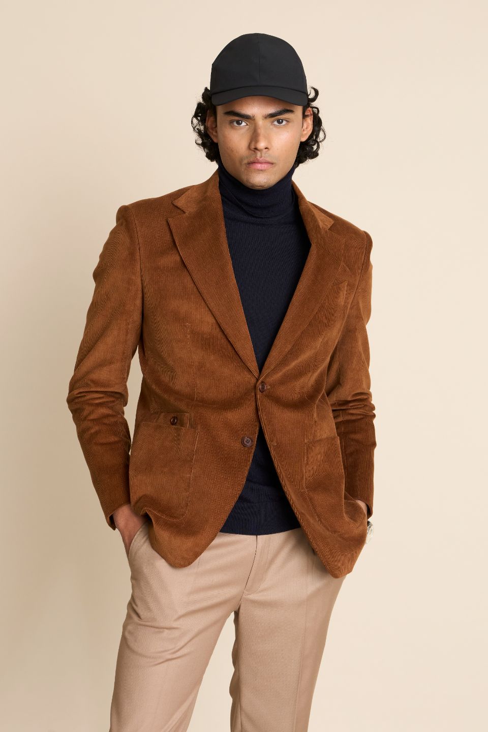 Gargee Designer's BROWN COTTON CORDUROY BLAZER Gargee