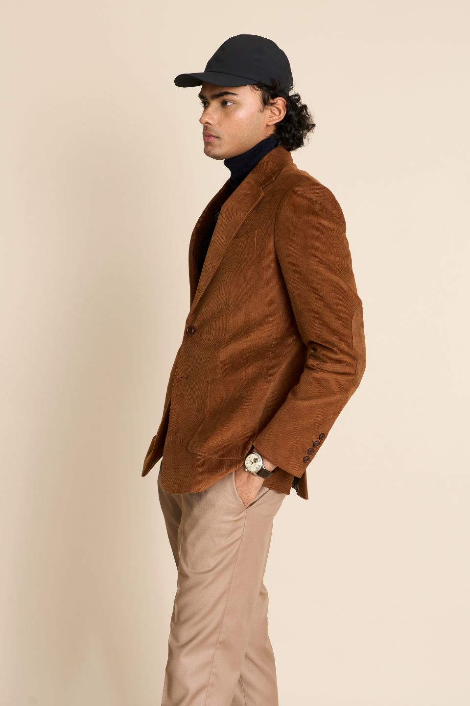 Gargee Designer's BROWN COTTON CORDUROY BLAZER Gargee